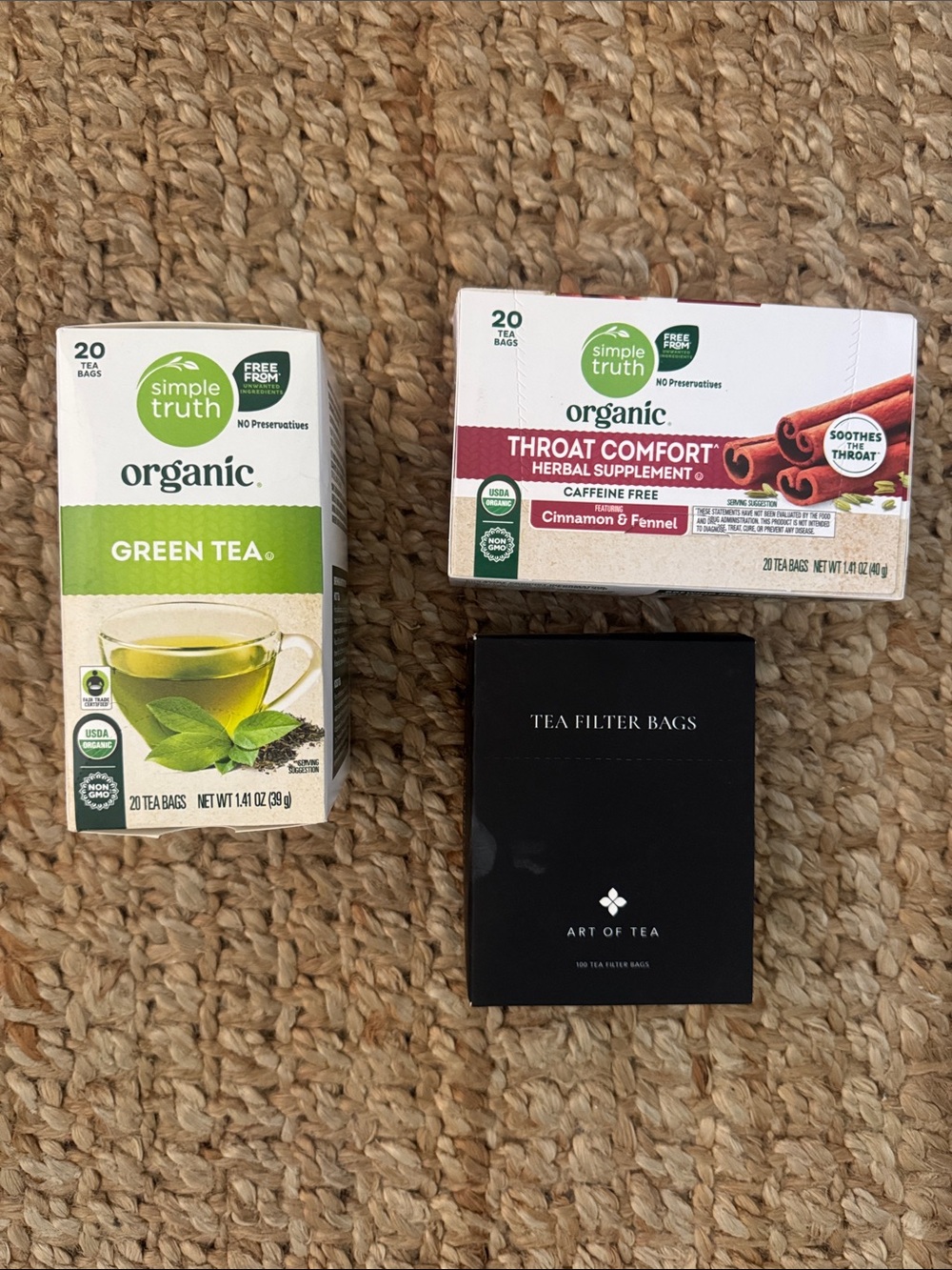 New Organic Green Tea , Throat Coat Tea , Art of Tea - Tea Filter Bags